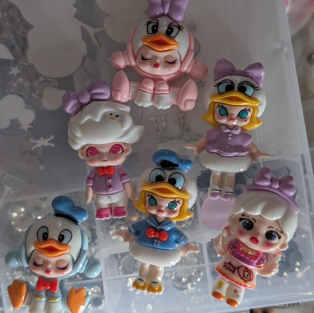Duck Character Toy Set - Pink, Blue, Purple